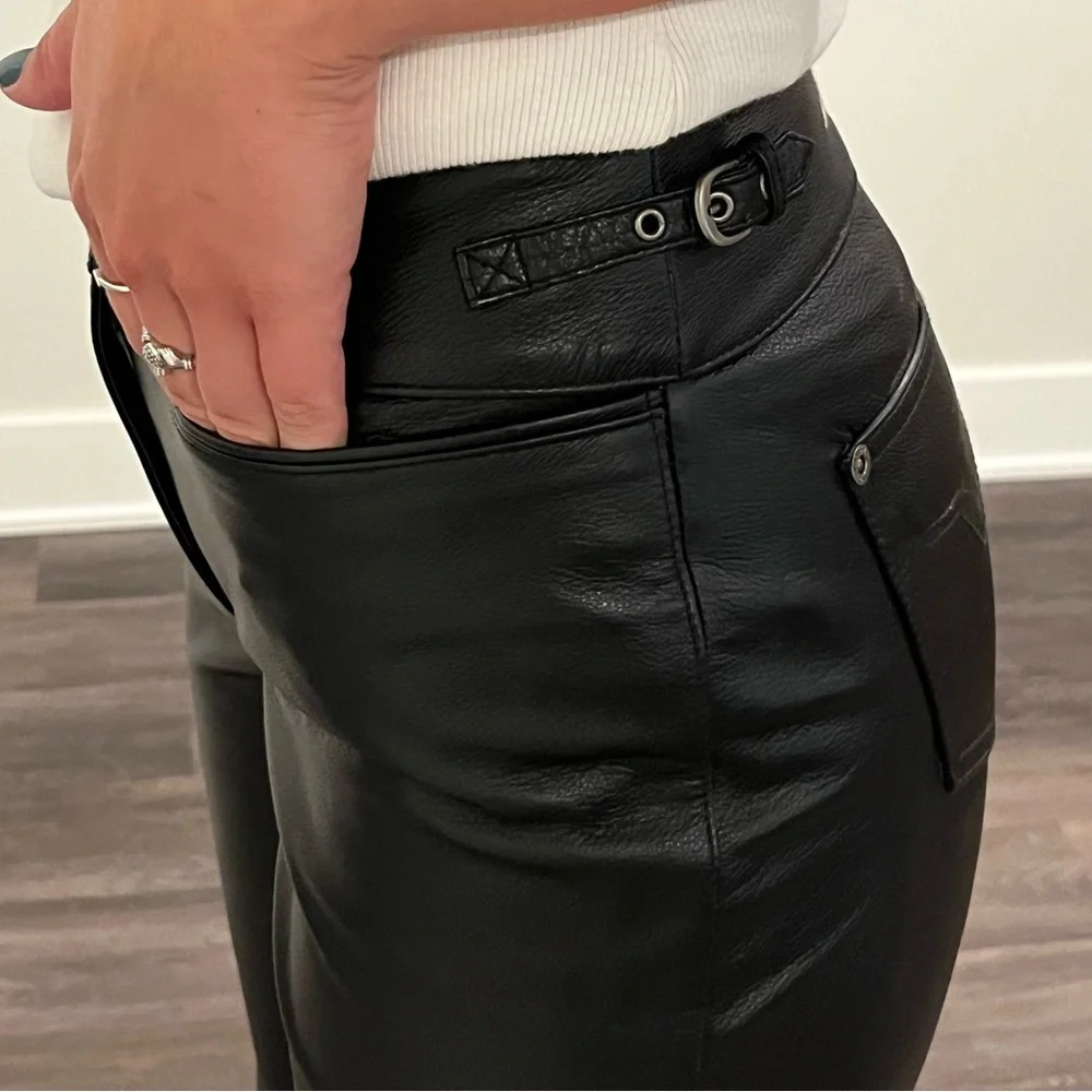 Genuine Harley-Davidson Leather Pants Sz 2 - Picture 6 of 6